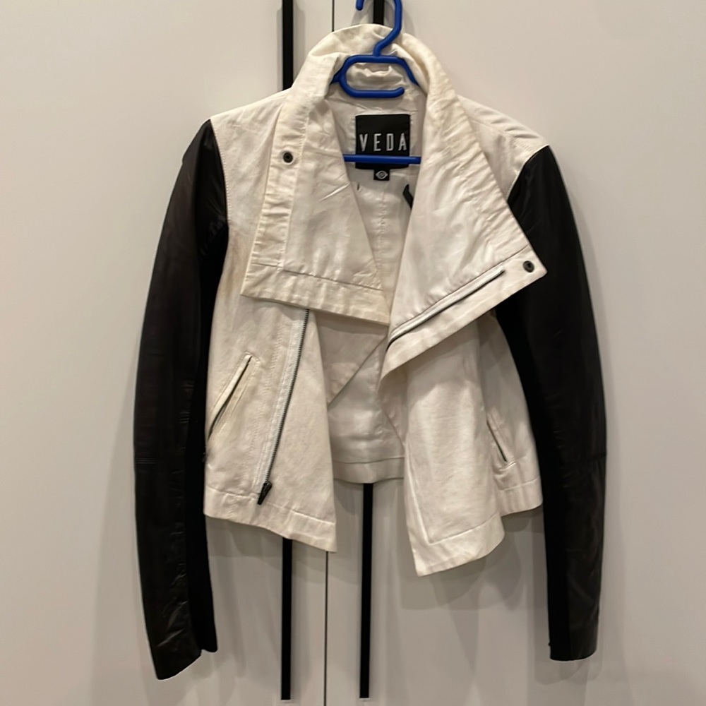 Veda leather & cloth jacket